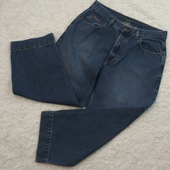 Eddie Bauer Vintage Blue Dark Wash Five Pocket High Rise Button Zip Ankle Jean - Picture 3 of 13